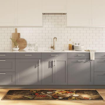 vidaXL Keukenmat wasbaar 60x180 cm meerkleurig, Verzenden, Nieuw