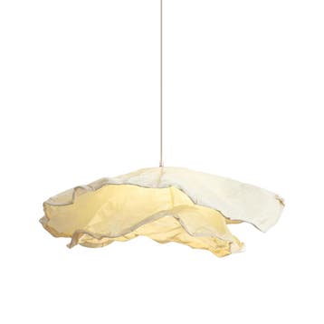 Japandi hanglamp beige met stoffen kap 80cm - Papel, Verzenden, Nieuw, Japandi