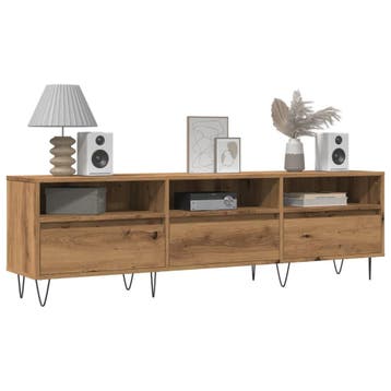 vidaXL Tv-meubel 150x30x44,5 cm bewerkt hout oud houtkleurig, Minder dan 50 cm, Verzenden, Nieuw, Minder dan 100 cm