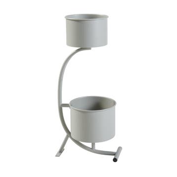Plantenstandaard Almelo 63x29x21 cm metaal lichtgrijs [en.ca, Verzenden, Nieuw