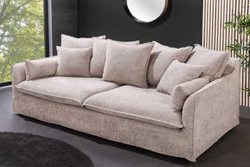 Grote 3-zitsbank HEAVEN 200cm champagne beige bouclé, Huis en Inrichting, Banken | Bankstellen, Ophalen of Verzenden, Nieuw
