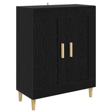 vidaXL Dressoir Zwart eiken 69,5 x 34 x 90 cm Bewerkt hout, Huis en Inrichting, Kasten | Dressoirs, Verzenden, Nieuw, Overige houtsoorten