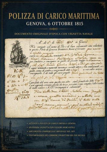 Koninkrijk Italië, Italië. Lire Polizza di Carico Marittima, Antiek en Kunst