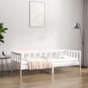 vidaXL Slaapbank zonder matras 80x200 cm massief grenenhout, Huis en Inrichting, Eenpersoons, Verzenden, Wit, Nieuw
