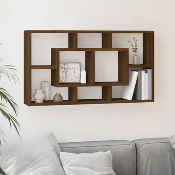 vidaXL Wandschap 8 vakken bruineiken, Verzenden, Nieuw