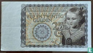 25 gulden Nederland 1940  - 1940, Postzegels en Munten, Bankbiljetten | Nederland, Verzenden, Los biljet