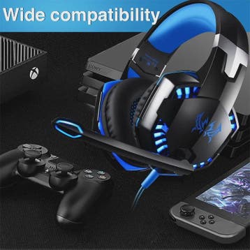 G2000 Gaming Headset met Microfoon, LED Verlichting en 50mm, Verzenden, Nieuw