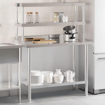 vidaXL Keukenwerktafel met bovenschap 110x55x150 cm, Zakelijke goederen, Verzenden