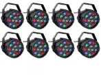 Ibiza Light 8x 12W RGBW LED PAR Spots 3-in-1 Wash Effect DMX, Verzenden, Nieuw, Overige typen