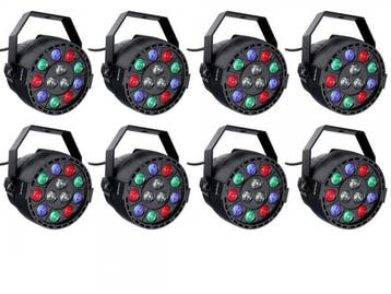 Ibiza Light 8x 12W RGBW LED PAR Spots 3-in-1 Wash Effect DMX, Verzenden, Nieuw, Overige typen