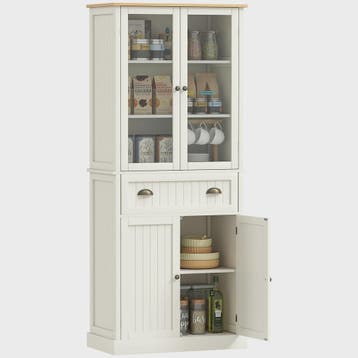 HOMCOM Keuken Buffetkast met Glazen Deuren, Lade en Opbergru, Huis en Inrichting, Kasten | Buffetkasten, Verzenden, Nieuw