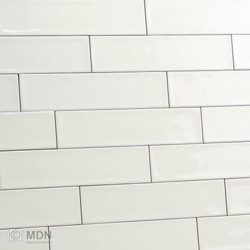 Handvorm tegels 7,5 x 30 cm off white creme glans, Verzenden, Nieuw