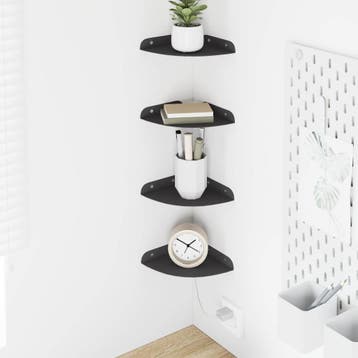 vidaXL Drijvende plank met plank met opslag 4 pcs Zwart 15 x, Verzenden, Nieuw
