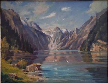 Walter Helmrich (XX) - Am Königssee vom Malerwinkel, Antiek en Kunst