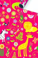 Rol Cadeaupapier Jungledieren rood, Ophalen of Verzenden, Nieuw