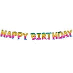 Folieballonslinger HAPPY BIRTHDAY Metallic Regenboog (8m), Ophalen of Verzenden, Nieuw
