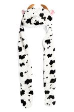 Muts Wanten Koe Sjaalmuts met Oortjes Stier Zwart Wit Vlekke, Ophalen of Verzenden, Nieuw