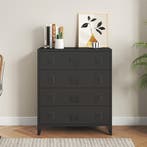 Ladekast Hämeenlinna commode met lades 92x80x40 cm zwart [en, Verzenden, Nieuw