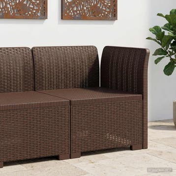 vidaXL Eénpersoons Tuinbank Rattan Look PP Bruin, Verzenden, Nieuw