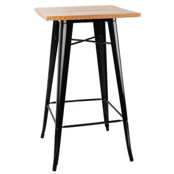 Statafel | BISTRO | Hout/Staal | Essenhout Blad | Zwart, Verzenden, Nieuw in verpakking