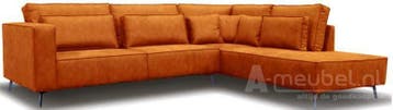 Hoekbank Groede - hoekbanken - Cognac, Nieuw, 150 cm of meer, Leer, 250 tot 300 cm