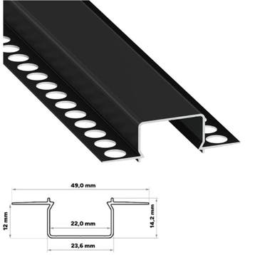 LED Strip Profiel Zwart voor gips | In 2 meter lengte, Ophalen of Verzenden, Nieuw, Overige materialen