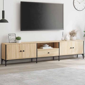 vidaXL Tv-meubel met lade 200x25x44 cm bewerkt hout sonoma, Verzenden, Nieuw, Overige houtsoorten