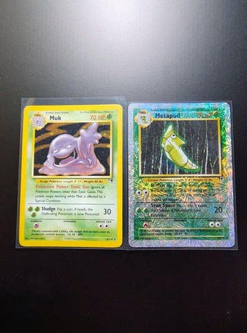 Pokémon - 2 Card - Metapod Reverse Holo - Muk Holo -, Nieuw