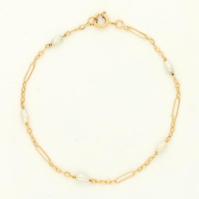 Armband - 14 karaat Geel goud - Parel, Sieraden, Tassen en Uiterlijk, Armbanden