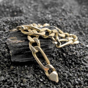 Gouden Figaro schakelarmband, Ophalen of Verzenden, Gebruikt, Overige kleuren, Goud