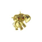 Gouden hanger van een olifant met carneool (Hanger of bedel), Ophalen of Verzenden, Gebruikt, Goud, Overige merken
