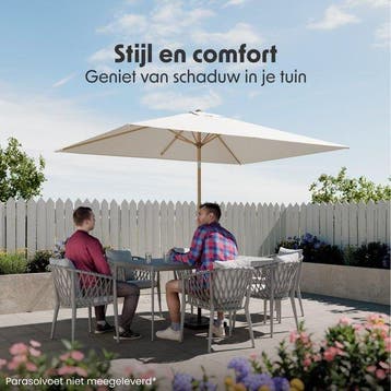 2dekans | LifeGoods Parasol - Tuin - 270x180cm - 30°, Tuin en Terras, Ophalen of Verzenden, Zo goed als nieuw