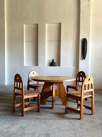 Wasa - Eettafel - Vurenhout - Eettafel & 4 stoelen