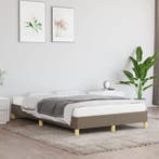 vidaXL Bedframe zonder matras 120x200 cm stof taupe, Verzenden, Nieuw, Twijfelaar, 120 cm