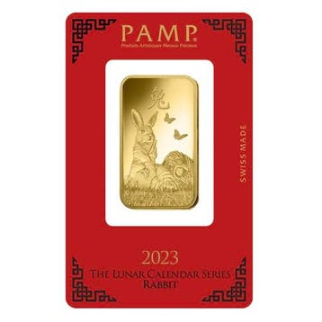 1 oz goudbaar Pamp Suisse - Lunar Year of the Rabbit (2023), Verzenden, Goud