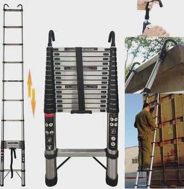 Telescopische Ladder 5 Meter - Veelzijdig, Inklapbaar en Dra, Doe-het-zelf en Verbouw, Verzenden, Nieuw