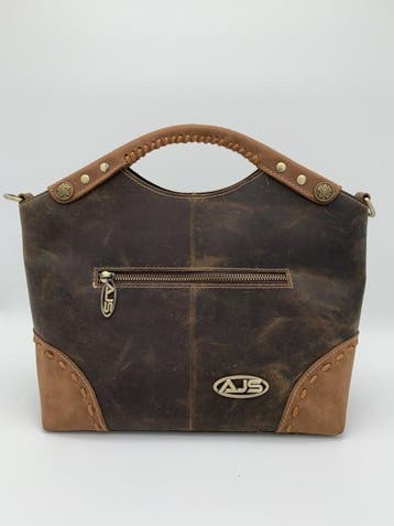 Handtas donker en licht bruin leren tas, Ophalen of Verzenden, Nieuw