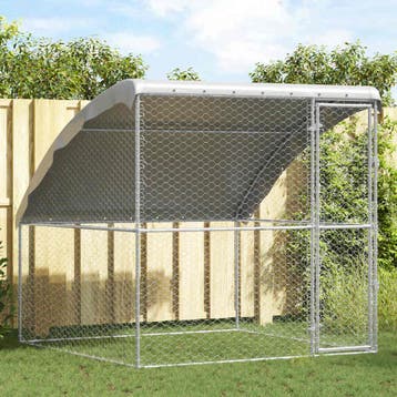 vidaXL Hondenhok Zilver 2 x 2 x 2 m Gegalvaniseerd staal, Verzenden, Nieuw