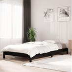 vidaXL Bed stapelbaar 75x190 cm massief grenenhout zwart, Eenpersoons, Verzenden, Zwart, Nieuw