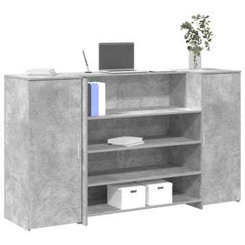 vidaXL Receptiebalie 180x50x103,5 cm bewerkt hout betongrijs, Huis en Inrichting, Verzenden, Nieuw