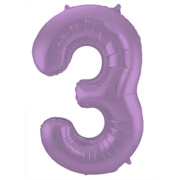 Folie Ballon cijfer 3 Metallic paars 86 cm, Hobby en Vrije tijd, Feestartikelen, Verzenden, Nieuw, Versiering, Verjaardag