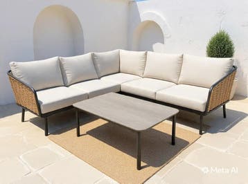 Luxe Loungeset aluminium met weersbestendige kussens 220x..., Tuin en Terras, Verzenden, Nieuw