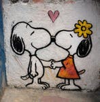 EMIR BERCUTTE - SNOOPY STREET ART LOVE 50 - Toile L