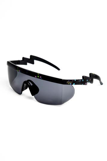 KIMU® Skibril Zonnebril Zwart Montuur Zwarte Glazen Foute Sk, Ophalen of Verzenden, Nieuw, Feestartikel, Carnaval