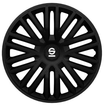 4-Delige Sparco Wieldoppen  Bergamo 15-inch zwart, Verzenden, Nieuw