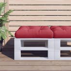 vidaXL Palletkussen 58x58x10 cm stof wijnrood, Huis en Inrichting, Verzenden, Nieuw, Rood