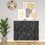 vidaXL Meubelfolie zelfklevend 500x90 cm PVC steenzwart, Verzenden, Nieuw, Zwart