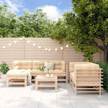 vidaXL 7-delige Loungeset massief grenenhout, Verzenden, Nieuw, 7 zitplaatsen, Loungeset