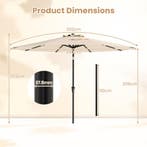 LIVSK Terrasparasol - Kantelbaar - Hoogwaardig Polyester - S, Tuin en Terras, Verzenden, Nieuw