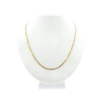 Bicolor gouden Figaro schakelketting, Ophalen of Verzenden, Gebruikt, Goud, Goud